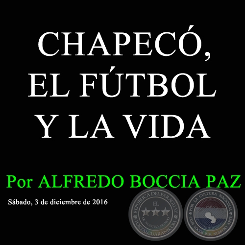CHAPECÓ, EL FÚTBOL Y LA VIDA - Por ALFREDO BOCCIA PAZ - Sábado, 3 de diciembre de 2016
